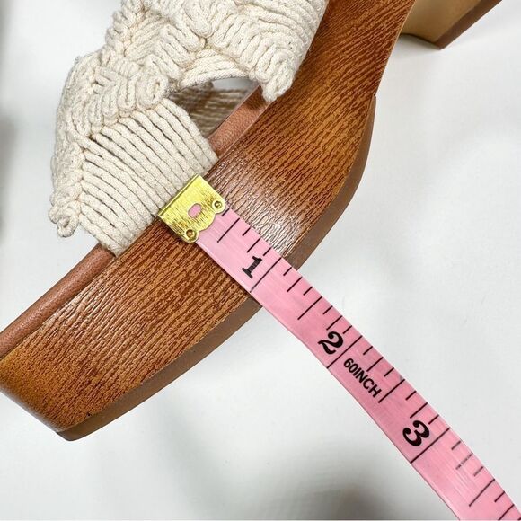 NEW Lucky Brand Sz 9 Famika Platform Sandals Chunky Knit Ankle Strap Leather - Picture 11 of 12